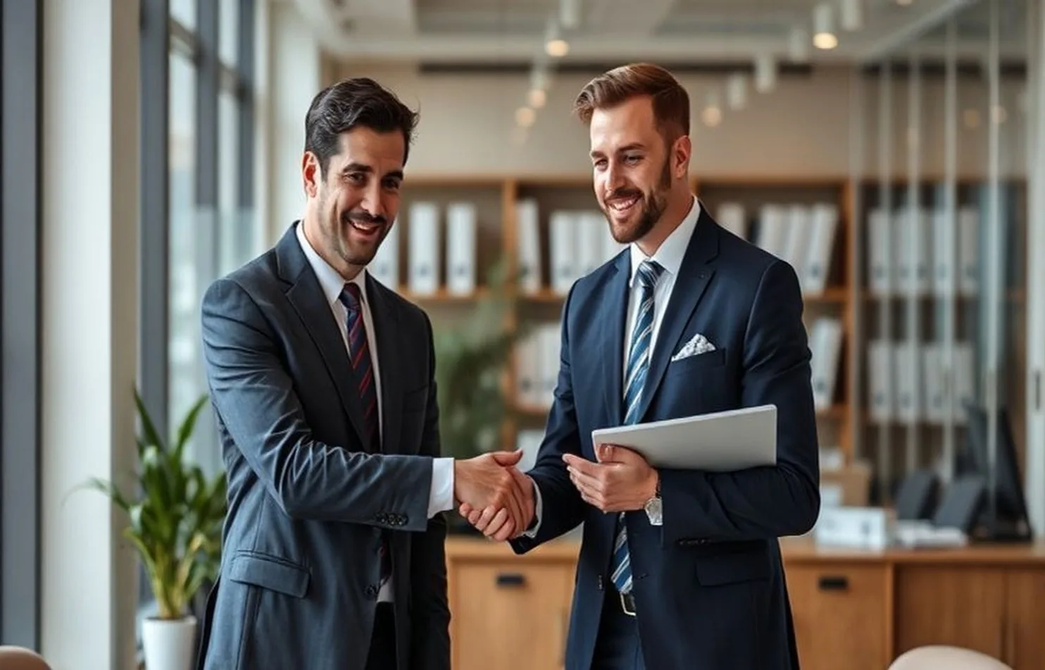 Professional business partnership meeting